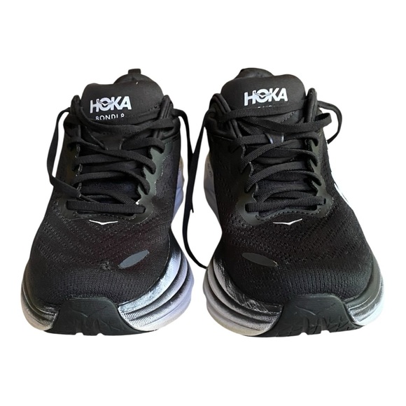 Hoka Black Athletic Shoes with White Soles - Picture 3 of 10